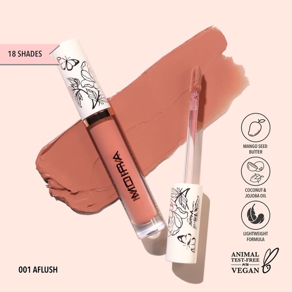 NEW Moira- Lip Plush Cream Light Pink and Nude Liquid Lipstick (Aflush) - Picture 1 of 6